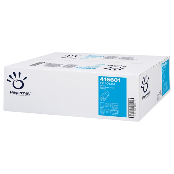 Papernet Falthandtücher 406351 2-lagig Z-falz Weiß 20 Stück à 200 Blatt