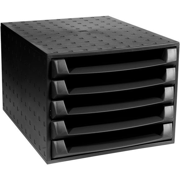 Exacompta Schubladenbox Polystyrol Schwarz 28,4 x 38,7 x 21,8 cm