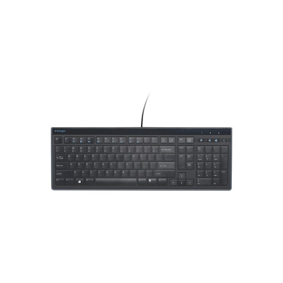 Kensington Advance Fit Kabelgebundene Flache Full-Size Tastatur K72357DE QWERTZ 2 m USB-A Kabel Schwarz