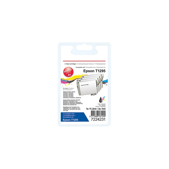 Kompatible Office Depot Epson T1295 Tintenpatrone C13T12954012 Schwarz, Cyan, Magenta, Gelb 4 Stück