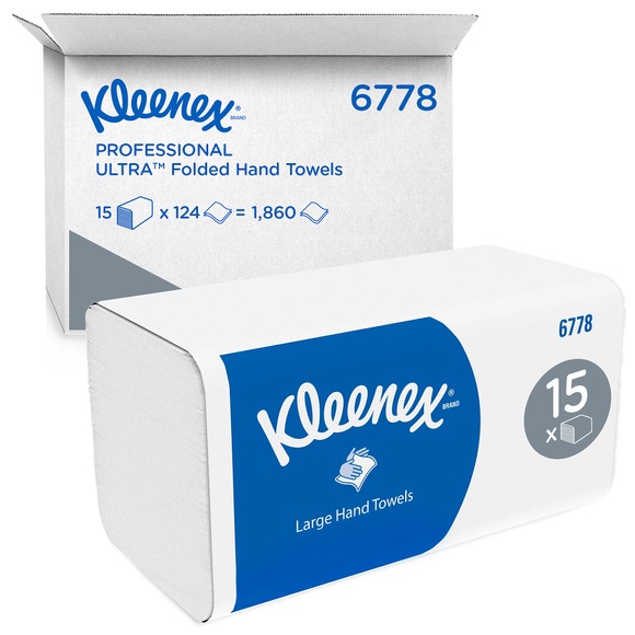 Kleenex Falthandtücher 6778 2-lagig M-falz Weiß 15 Stück à 124 Blatt