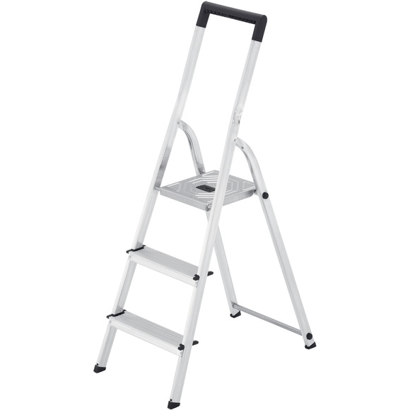 Hailo Stufenleiter L40 Easyclix Silber 3 Stufen 43 x 136 cm