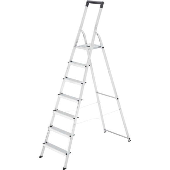 Hailo Stufenleiter L40 Easyclix Silber 7 Stufen 54 x 230 cm