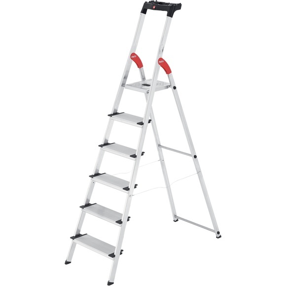 Hailo Stufenleiter XXL Easyclix Silber 6 Stufen 51 x 13 x 190 cm