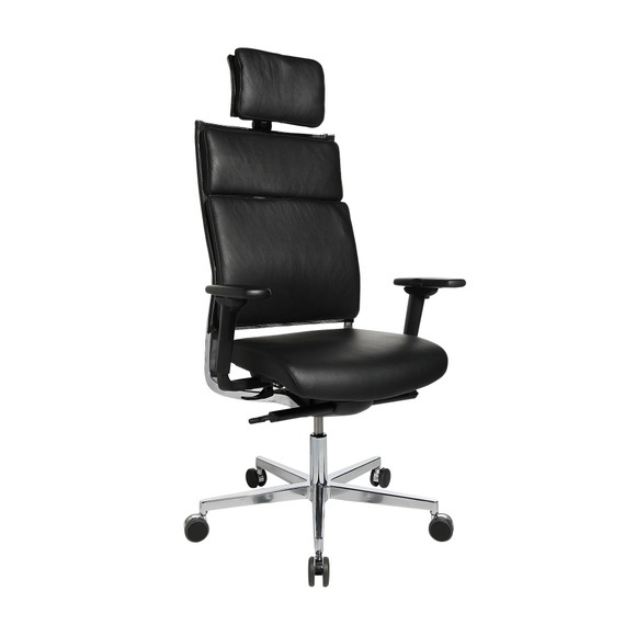 Topstar Chefsessel New Aluart Classic Echtes Leder Schwarz