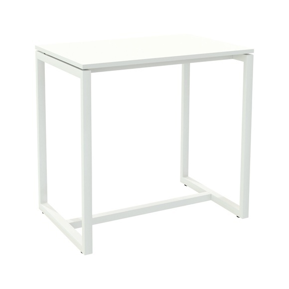 Paperflow rechteckiger Stehtisch mit weisser Melaminplatte und weissem Gestell easyDesk 1140 x 750 x 1100mm