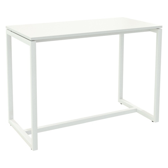 Paperflow Rechteckiger Stehtisch mit weißer Melaminplatte und weißem Gestell easyDesk 1500 x 750 x 1100mm
