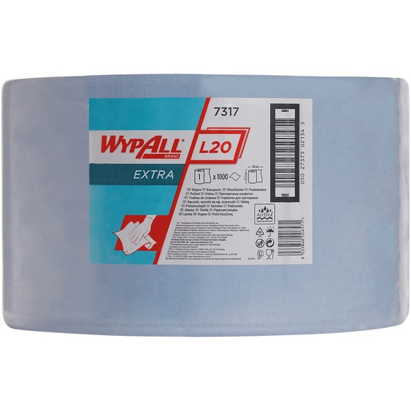 WYPALL Wischtuchrolle L20 2-lagig Gerollt Blau 1000 Blatt
