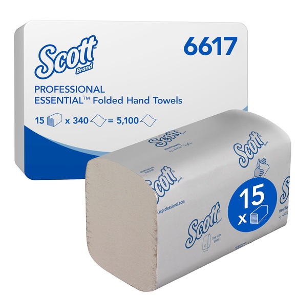 Scott Falthandtücher Essential 1-lagig Weiß 15 Stück à 340 Blatt