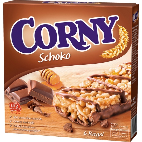 Corny Schoko Müsliriegel - 1 Packung à 6 x 25 g