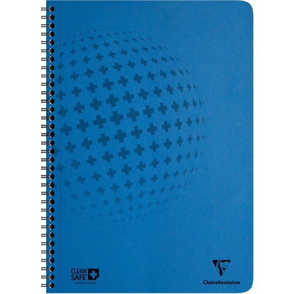 Clairefontaine Clean'Safe A4 Drahtgebunden Blau Pressboard Cover Notizbuch Kariert 60 Blatt