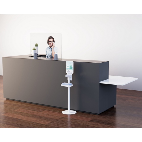 Paperflow Desinfektionsmittel-Station mit Handschuhspender 1214 mm Weiss