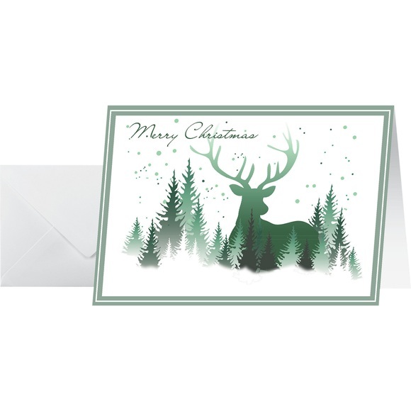 SIGEL Weihnachts-Karte/Couvert A6/A5 DS063 220g,X-Mas Forest 25+25 St&