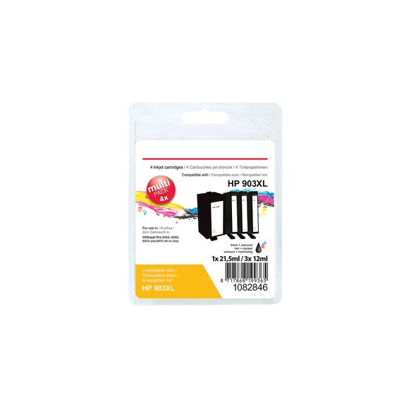 Office Depot Kompatible HP 903XL Tintenpatrone Schwarz und 3 Farben 4 Stück
