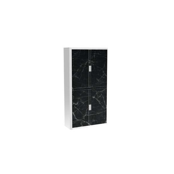 PAPERFLOW easyOffice 2M Rollladenschrank 2040x1100x415mm PERSO SCHWARZER MARMOR