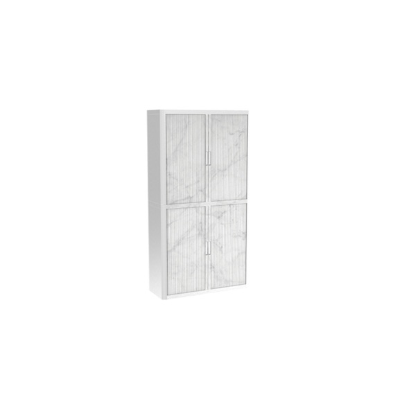 PAPERFLOW easyOffice 2M Rollladenschrank 2040x1100x415mm PERSO WEIßER MARMOR