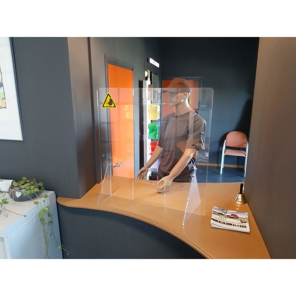 Jalema Mobile Schutzscheibe für Tisch und Theke Plexiglas Transparent 750 x 800 mm