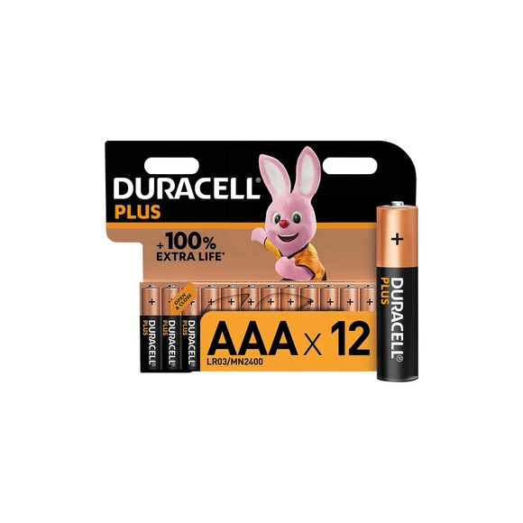 Duracell Plus-AAA CP12 Micro (AAA)-Batterie Alkali-Mangan 1.5 V 12 St.