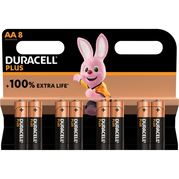 Duracell Plus-AA K8 Mignon (AA)-Batterie Alkali-Mangan 1.5 V 8 St.