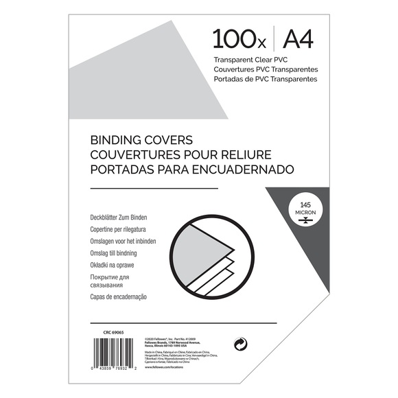 Einbanddeckel A4 PVC 140-145 Mikron Transparent 100 Stück