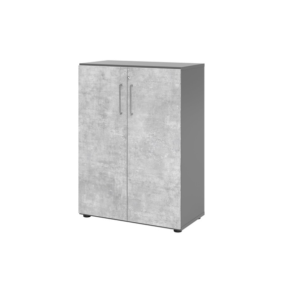 Hammerbacher Schrank V938T3/G/M/BS Grau 80 x 42 x 110 cm