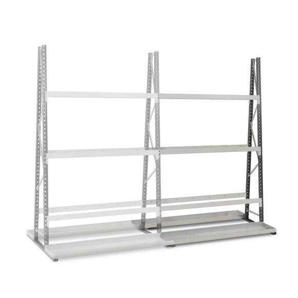 MANORGA Doppelseitiges Vertikal Anbauregal Epsivol 2 x 500 x 2.500 mm