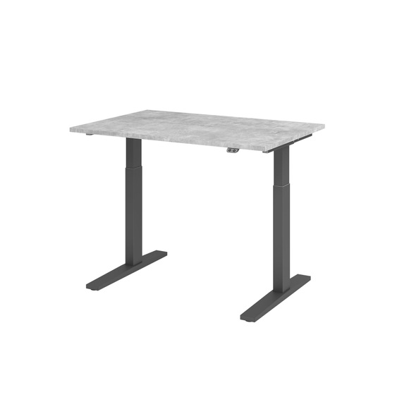 Hammerbacher Sitz-Stehschreibtisch Elect 1200 mm x 800 mm Beton VXMKA12/M/G