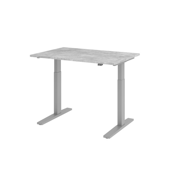 Hammerbacher Sitz-Stehschreibtisch Elect 1200 mm x 800 mm Beton VXMKA12/M/S