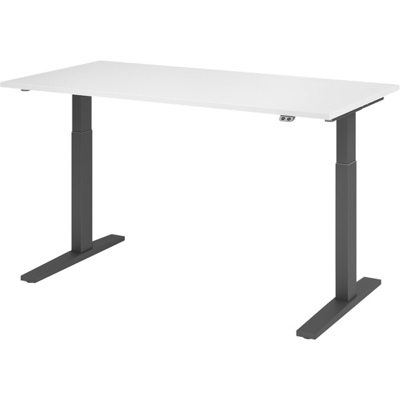 Hammerbacher Sitz-Stehschreibtisch Elect 1600 mm x 800 mm Weiß VXMKA16/W/G