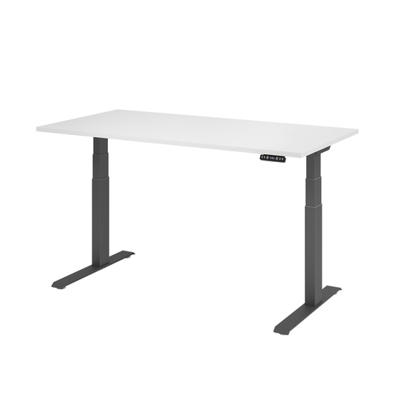 Hammerbacher Sitz-Stehschreibtisch Elect 1600 mm x 800 mm Weiß VXDKB16/W/G