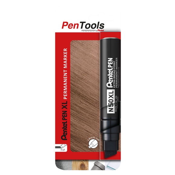 Pentel N50XL Permanentmarker Breit Keilspitze 7 - 17 mm Schwarz Nicht Nachfüllbar