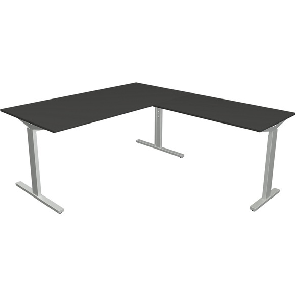 Kerkmann Schreibtisch Form 2 L-Form Silber 1600 x 1800 x 820 mm