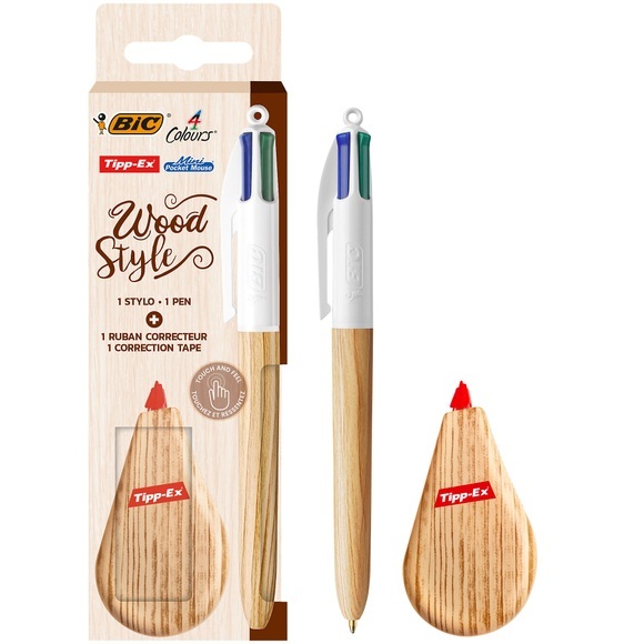 BIC 4 Colours Kugelschreiber-Set mit Tipp-Ex-Maus