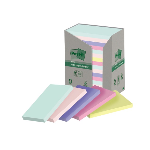 Post-it Haftnotizen Farbig Sortiert 76 x 127 mm 100 Blatt 16 Stück