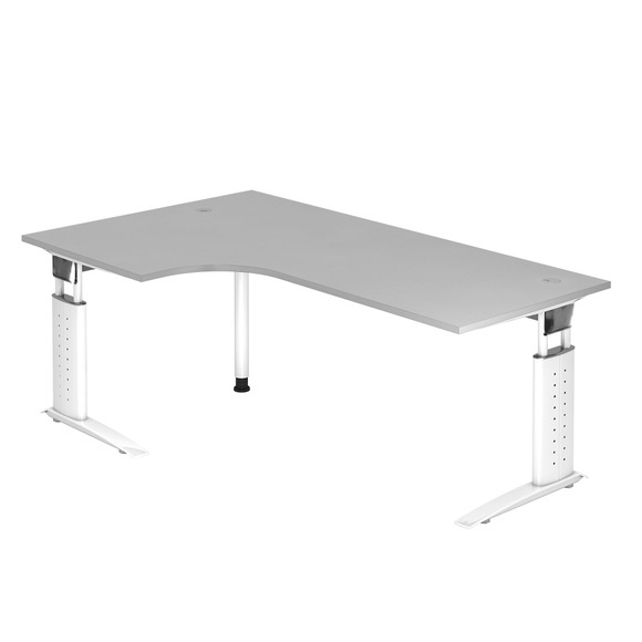Hammerbacher Schreibtisch US82 200X120CM Grau Weiß