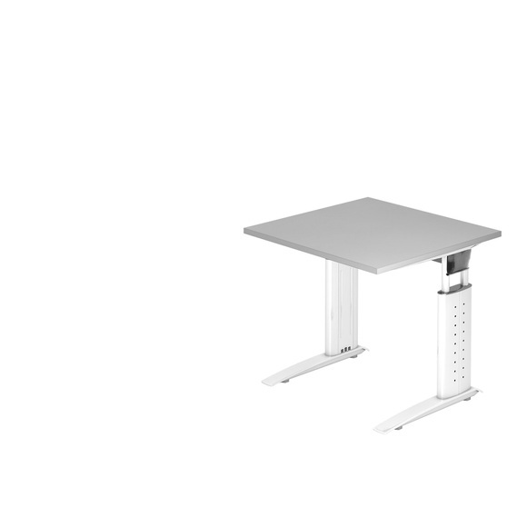 Hammerbacher Schreibtisch US08 80X80CM Grau Weiß