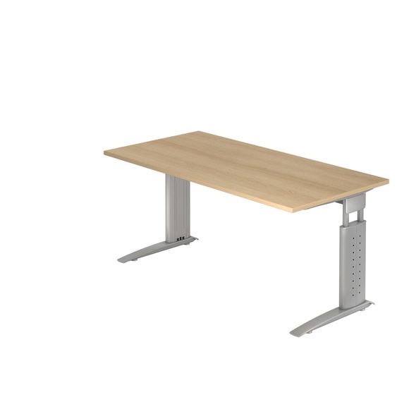 Hammerbacher Schreibtisch US16 160X160CM Eiche Silber