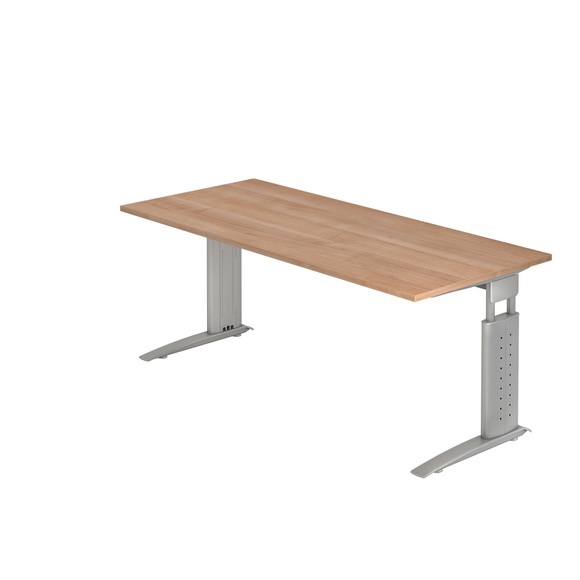 Hammerbacher Schreibtisch US19 180X180CM Nuss Silber
