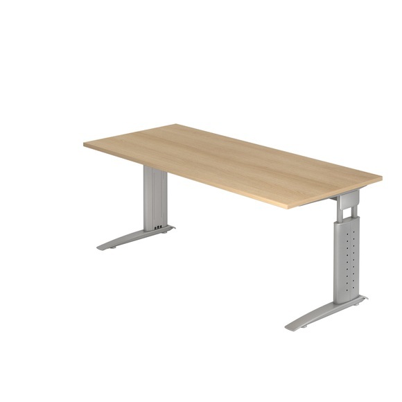 Hammerbacher Schreibtisch US19 180X180CM Eiche Silber