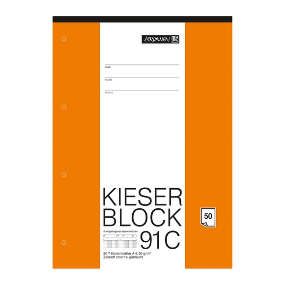 BRUNNEN A4 Klebebindung Papier Schreibblock 50 Blatt