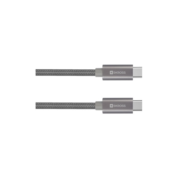 Skross USB 2.0 Anschlusskabel [1x USB-C™ Stecker - 1x USB-C™ Stecker] 2.00 m Grau