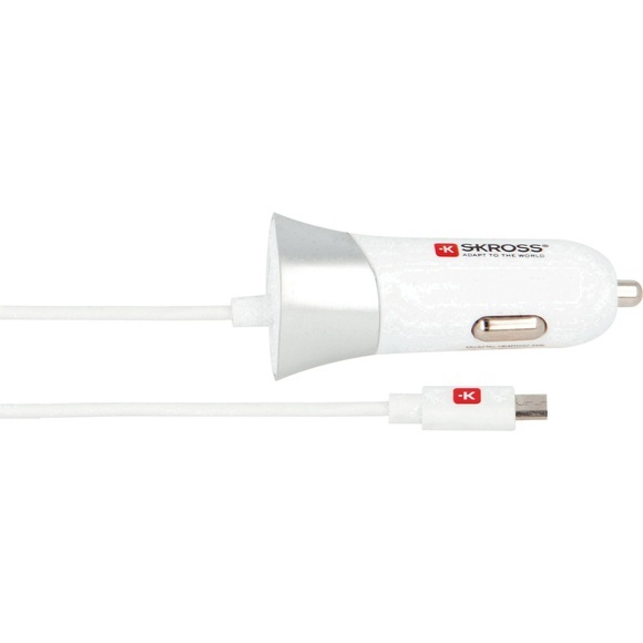 Skross USB Ladegerät für Mobilgeräte mit Micro USB Anschluß im Fahrzeug