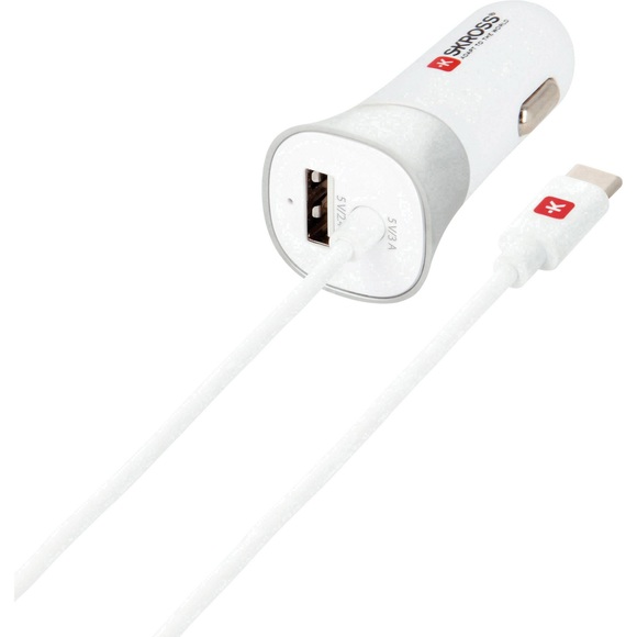 Skross USB Ladegerät für Mobilgeräte mit Type-C Anschluß im Fahrzeug