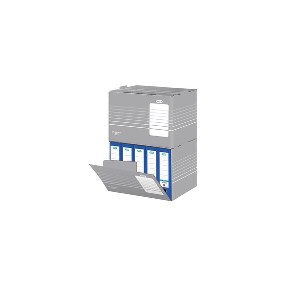 ELBA Tric Archivbox Grau 46,5 x 32,5 x 36 cm Wellpappe 10 Stück
