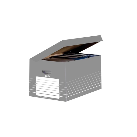 ELBA Archivbox Grau Wellpappe 45 x 34,5 x 35 cm 10 Stück