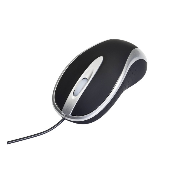 Ativa Kabelgebundene Ergonomische Optische Optische Maus AT-2134 Für Rechts- und Linkshänder 1,8 m USB-A Kabel Schwarz, Silber