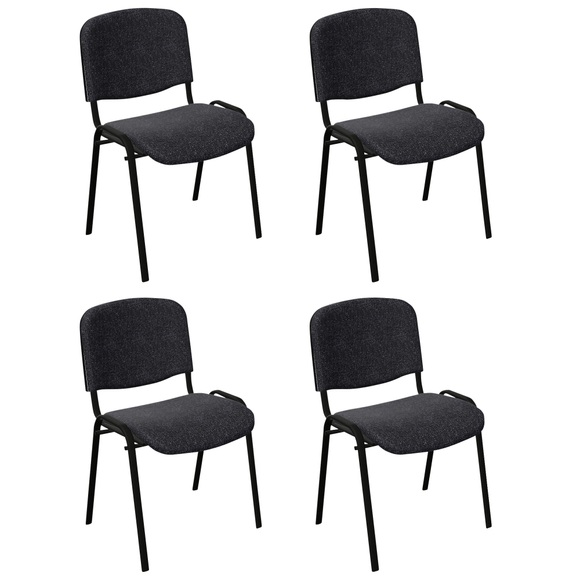 Nowy Styl Stapelstuhl PLUS Stoff Grau 4 Stück