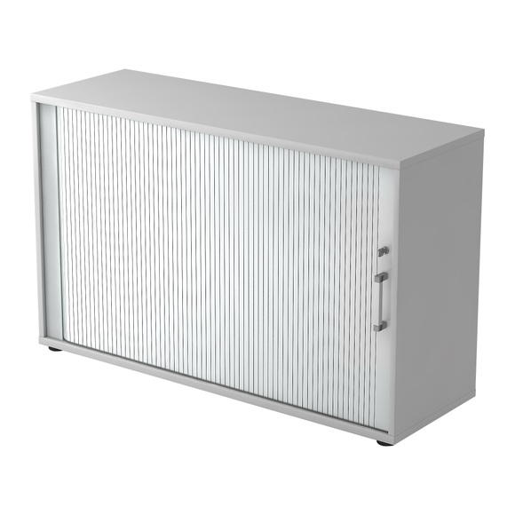 Querrollladenschrank TARVIS, 2 Ordnerhöhen, B 1200 x T 400 x H 825 mm, abschließ- & stapelbar, lichtgrau/lichtgrau