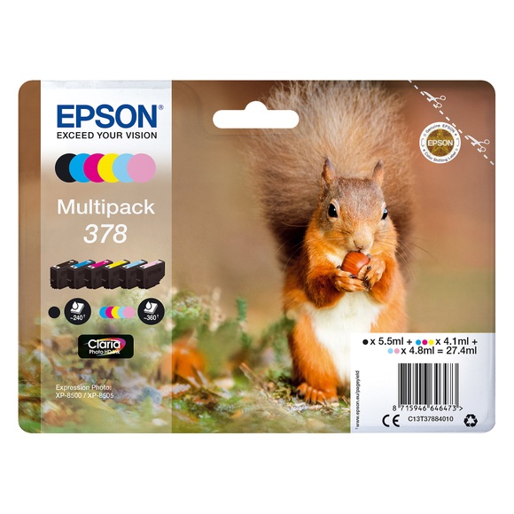 Original Multipack Tinte 6-farbig Epson No. 378, T378840