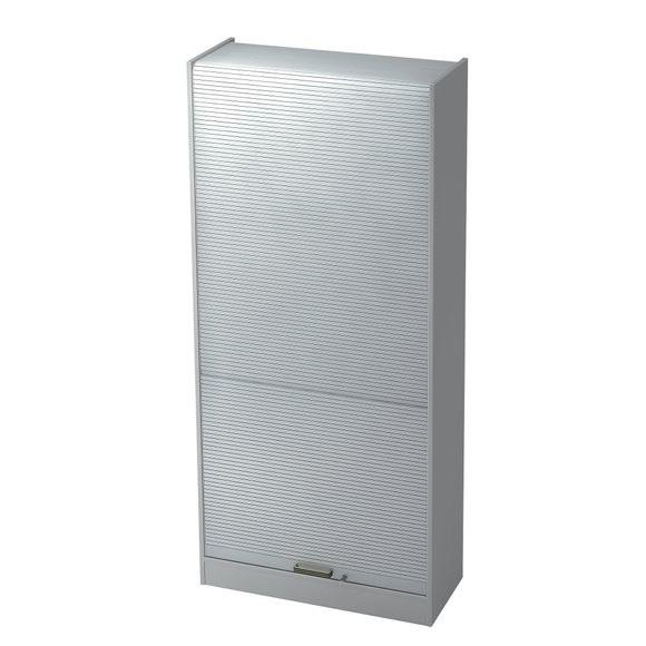 Hammerbacher Rollladenschrank SET90 Lichtgrau, Silber 900 x 400 x 2.004 mm